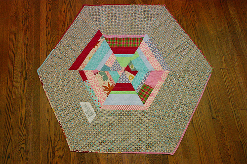 Hexagon Baby Quilt Back