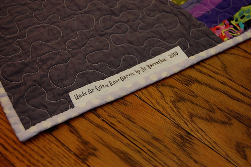 Sylvie quilt label